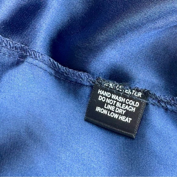 Lulus Forever and Always Navy Blue Lace Bodice Georgette Maxi Dress Size S - Picture 7 of 16